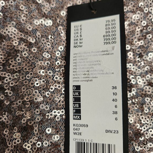 Esprit Gold Sequins Mini Skirt - Size 6 - Picture 7 of 10